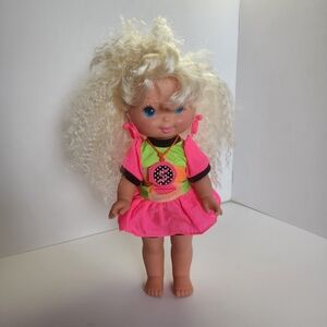 Vintage 1992 MATTEL Sally Secrets Doll Original Crimped Hairstyle Stickers Toy
